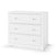 The Child Craft Harmony 3-Drawer Dresser with Changing Table Topper in matte white features a modern, minimalist design with simple silver knobs—perfect nursery furniture for kids.
