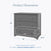 The Child Craft Harmony 3-Drawer Dresser with Changing Table Topper in Cool Gray measures 35