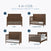 Four images display the Child Craft Kieran 3 Piece Nursery Set’s dark wooden convertible crib, shown in four configurations: crib, toddler bed, day bed, and full-size bed. This modern nursery essential is a 4-in-1 design that grows with your child from newborn through age five. Bed rails and guard rail are sold separately—making it a versatile addition to any nursery furniture set.