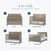 Four stages of the Child Craft Kieran 3 Piece Nursery Set with Crib, Dresser, and Chest are shown in four labeled images: crib, toddler bed, day bed, and full bed. Text highlights that this versatile nursery furniture set grows with children from 0–5 years; rails for conversion are sold separately.