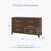 The Child Craft Kieran 6-Drawer Double Dresser in Toasted Chestnut features a herringbone pattern, six roomy drawers (one opens at a time), and measures 33