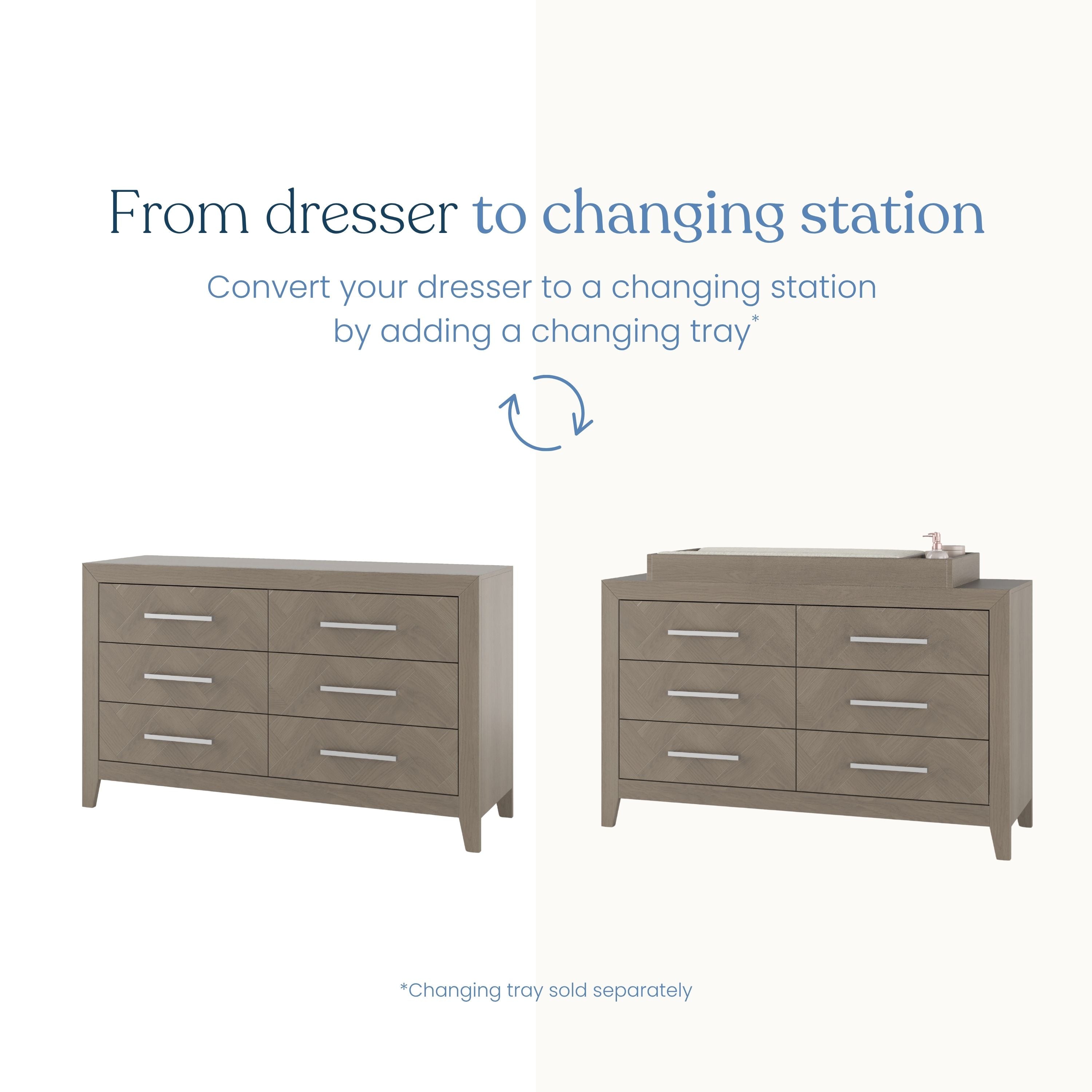 chad grey dresser Almere Gray 6 Drawer Dresser