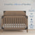 The Child Craft Lucas 2-Piece Crib and DreamWeave Set in Dusty Heather is shown with black corner accents. Features: loved by millions, 70+ years experience, baby-safe finishes, ASTM & Baby Safety Alliance certified, fits HALO DreamWeave mattress.