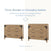 Two images of the Child Craft Lucas Dresser in Nutmeg, featuring black corner accents and shiplap details. The left shows just the dresser, while the right displays it with a changing tray (sold separately) on top.