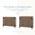 Side-by-side photos of the Lucas Dresser in Dusty Heather by Child Craft: left, the dresser alone; right, topped with a changing tray. Text shows how this shiplap-detailed modern farmhouse dresser converts into a changing station.