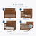 Diagram of the Child Craft Redmond Full Panel 2-Piece Crib and DreamWeave Set in Coach Cherry, showing it converts from crib to toddler bed, day bed, and full bed. Each stage is labeled; rails sold separately. Includes HALO DreamWeave mattress.