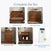 Five nursery items shown: a Child Craft Redmond wooden crib, dresser, chest, nightstand—all Coach Cherry finish—and a white breathable crib mattress in packaging. Each piece is labeled, including the Child Craft Redmond 3 Drawer Dresser.