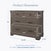 The Child Craft Redmond 3 Drawer Dresser in Dapper Gray measures 33