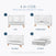 Image featuring the Child Craft Soho 2-Piece Crib and DreamWeave Set in Matte White, shown as a crib, toddler bed, day bed, and full bed—each stage labeled—with the HALO DreamWeave breathable mattress providing comfort throughout.