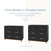 Side-by-side images show the Child Craft Soho 3-Drawer Dresser in Ebony: left as a regular dresser, right as a changing station with an added tray. Text highlights how this mid-century piece easily becomes nursery furniture.