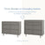 See the Child Craft Surrey Hill 3 Drawer Dresser in Lunar Gray as both a standard dresser and a nursery changing station with an added tray, showing its easy conversion to modern nursery furniture.