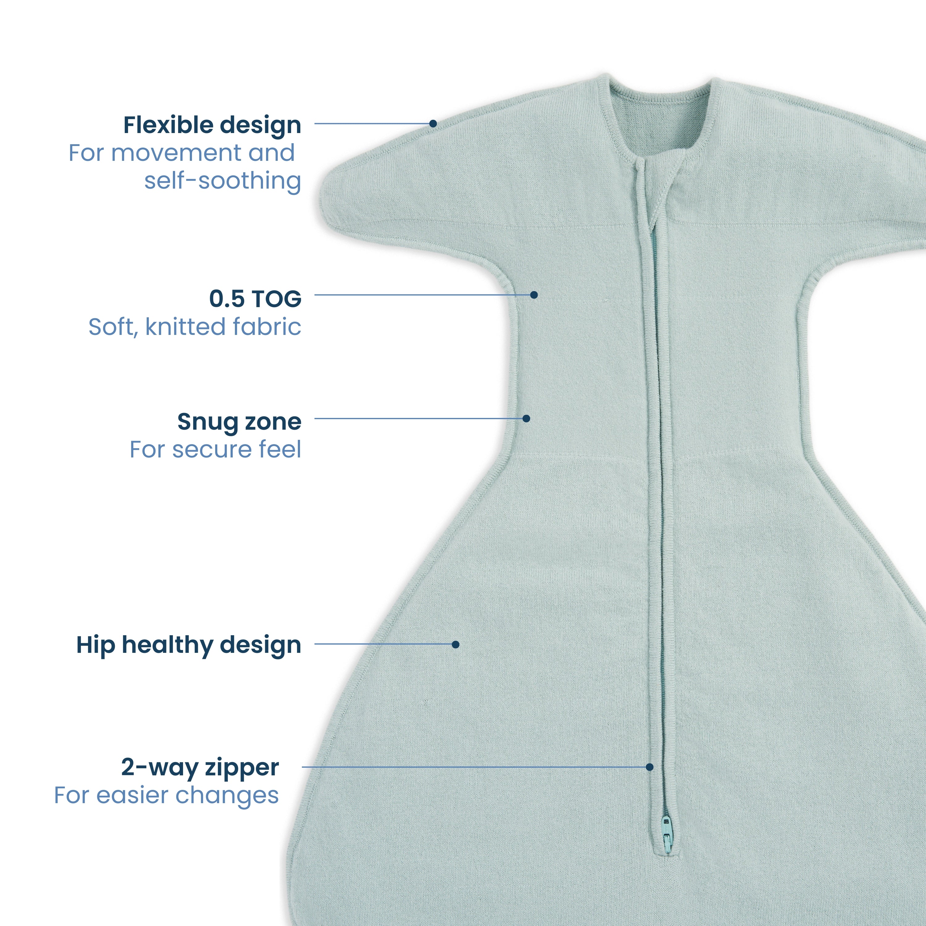 thumbnail image 2 of Halo SleepSack Swaddle – 100% Cotton, Cream, 0-3 Months – (Free Shipping!) 2 of 3