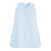 The HALO Wearable Blanket 100% Organic Cotton TOG 0.5 is a light blue, sleeveless baby sleep sack with a front zipper, shown on a white background, designed to promote safe sleep as a wearable blanket.