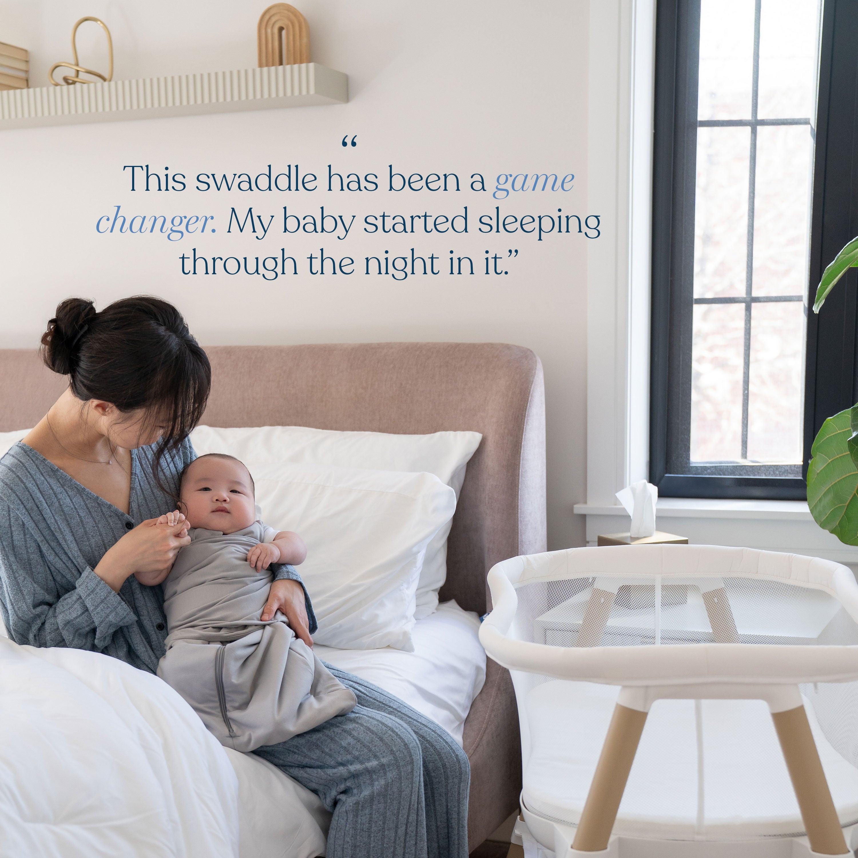 HALO Supersoft Bamboo Swaddle TOG in Oat Cozy Breathable