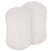 Two oval, textured white pads with rounded edges—HALO BassiNest® Fitted Sheet 100% Organic Cotton 2-Pack—are shown slightly overlapping on a white background, suggesting softness ideal for baby bedding.
