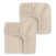 Two HALO Fitted Crib Sheets, 100% Organic Cotton Muslin, in beige, folded and stacked with gathered elastic edges shown against a white background. Set of 2 pack.