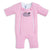 The HALO Baby Merlin's Magic Sleepsuit® 100% Cotton is a pink, long-sleeved, footed baby sleepsuit with two front zippers and a chest logo featuring a sleeping moon—ideal for swaddle transition.