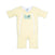 Yellow micro-fleece Baby Merlin's Magic Sleepsuit with logo on a white background