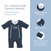 HALO’s Baby Merlin's Magic Sleepsuit® 100% Cotton in navy blue features a scooped neckline, zipper covers, and hand and foot openings. Ideal for comfortable sleep, it helps babies transition out of swaddle on a calming blue and white design.