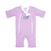 Purple Baby Merlin's Magic Sleepsuit with logo on a white background