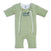 Light green short-sleeve HALO Baby Merlin's Magic Sleepsuit® 100% Cotton with two vertical zippers, moon and sleeping baby graphic—perfect for swaddle transition, offering comfort and convenience for your little one.