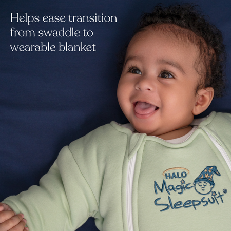 Sage Green Baby Merlin’s Magic Sleepsuit – 100% Cotton Sleep Solution