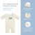 The HALO Baby Merlin's Magic Sleepsuit® 100% Cotton features an off-white design with a scooped neckline, zipper covers, and open hands and feet. A circular close-up on blue highlights its comfort for swaddle transition and soft fabric details.