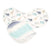 The aden + anais boutique silky soft burpy bib 2 pack includes one bib with a gray, brown, and blue elephant and giraffe pattern on white, and another with a blue-to-white gradient. These cloths have a contoured shape for extra absorbency.