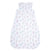 The aden + anais organic cotton light sleep sack TOG 1.0 is a sleeveless, GOTS certified sleeping bag featuring a front zipper and made from 100% organic cotton muslin, adorned with pastel hot air balloon patterns on a white background for dreamy nights.