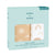 A boxed set of two aden + anais boutique 100% cotton muslin swaddle blankets is shown, featuring one breathable blanket with tan and white circles and another with white and tan rainbows. The packaging is light teal.
