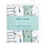 The aden + anais essentials cotton muslin swaddle blanket 4 pack includes four breathable swaddles with various designs in blue, green, and white.