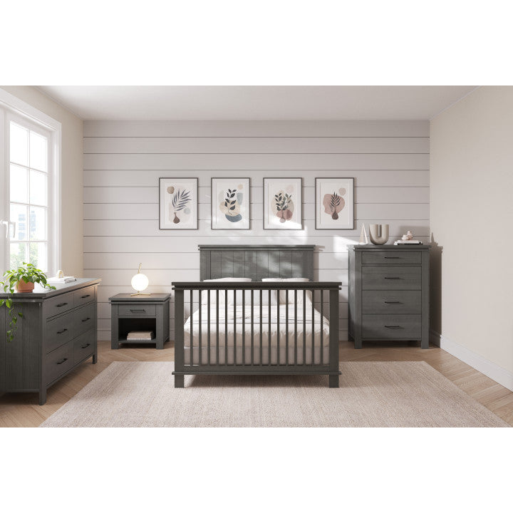 Denman 4 in 1 Crib, Midnight Gray | Convertible Cribs | Child Craft Denman 4 in 1 Crib, Midnight Gray | Convertible Cribs | Child Craft