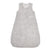 The aden + anais essentials velboa easy sleep sack 1.5 TOG is a sleeveless, gray wearable blanket for babies with a white star and moon pattern. It features a vertical center zipper for convenience.