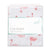 The aden + anais essentials cotton muslin crib sheet showcases charming nursery prints with a pink flamingo pattern on white. Made from 100% cotton muslin, it measures 52 x 28 inches (132 x 71 cm), adding a cozy and stylish touch to any babys nursery.