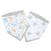 The aden + anais essentials cotton muslin bandana bibs 2 pack includes two white bibs with grey trim. One has colorful animals like whales, giraffes, octopuses, and the other features grey elephants. Theyre crafted from absorbent cotton muslin with snap buttons for an adjustable fit.