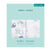 The aden + anais essentials cotton muslin swaddle blanket 2 pack includes two 100% cotton blankets with soft animal and abstract patterns on a light teal background, featuring white text for product details.