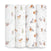 Explore the aden + anais Disney™ essentials cotton muslin swaddle blanket 4 pack, crafted from soft white cotton muslin with woodland designs. Each blanket features playful squirrels, deer, dogs, and rabbits amidst leaves and trees for a charming nature-themed touch.