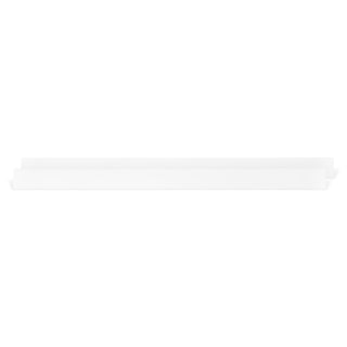 A single, long, white wall-mounted shelf with a minimalist design—ideal for displaying the Child Craft F06474 Full-Size Bed Rails in Matte White—shown against a plain white background.