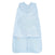 The HALO Swaddle 100% Organic Cotton TOG 1.5 in light blue features a bottom zipper and adjustable Velcro wings to keep infants cozy and secure.