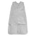 The HALO Swaddle 100% Organic Cotton TOG 1.5 in light gray features a front zipper, adjustable wings for a secure fit, soft fabric for comfort, and the HALO logo on the chest.