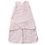 The HALO Swaddle Plushy Dot Velboa TOG 3.0 in light pink has a textured polka dot pattern, front zipper, adjustable wings for secure swaddling with Velcro closure, and an embossed logo on the upper front to promote healthy hip development for your infant.