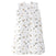 The HALO Wearable Blanket Cotton TOG 0.5 is a white sleeveless sleep sack with a front zipper, featuring adorable bear, elephant, giraffe, and leaf prints in soft beige and grey tones for safe sleep.