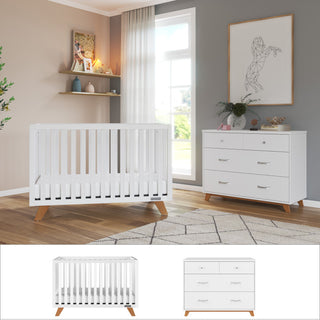 crib and dresser Child Craft Scout 4-in-1 Convertible Baby Nursery Furniture Set 55.5 x 30.3 x 37.4 Dresser Tulip Tito Crib-to-Double Bed +