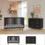 Create a modern mid-century nursery with the Child Craft Soho 2-Piece Nursery Set, which includes a sleek black crib and matching dresser, both accented by stylish wooden legs. Soft pink walls, sheer-curtained windows, contemporary wall art, a decorative shelf, and a plant atop the dresser complete this chic Soho nursery ensemble.